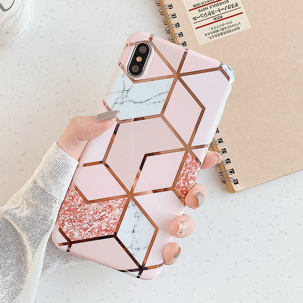 Geometric Marble Phone Cases