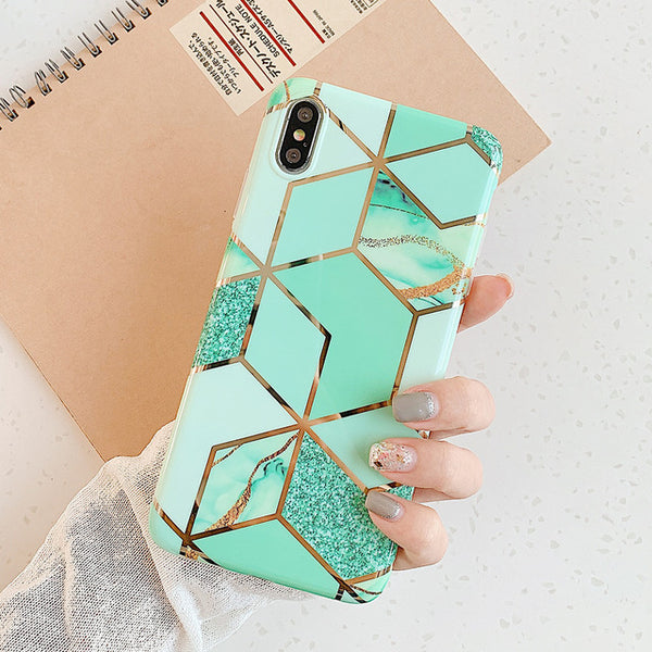 Geometric Marble Phone Cases