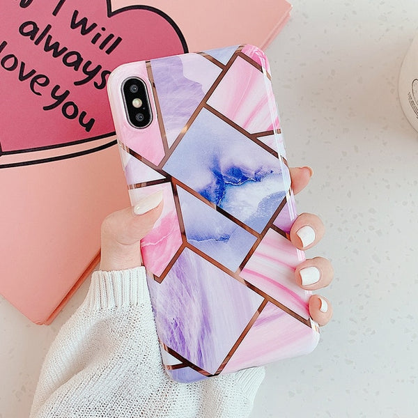 Geometric Marble Phone Cases