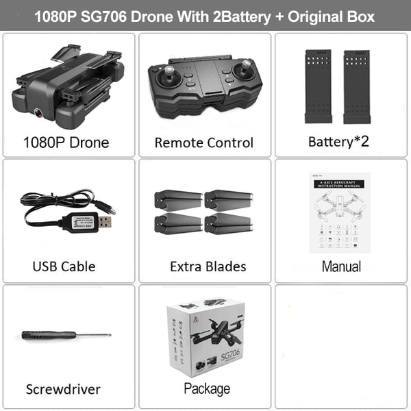 WIFI FPV Foldable 4K HD Dual Camera Drone