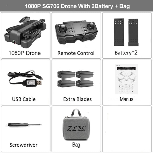 WIFI FPV Foldable 4K HD Dual Camera Drone