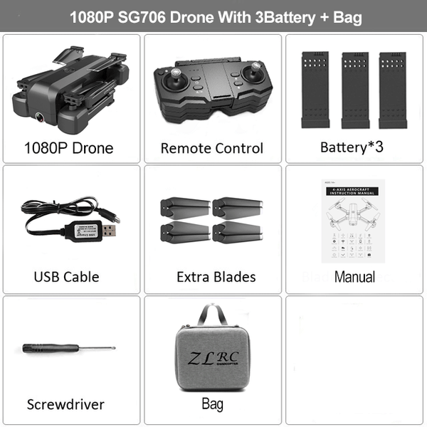 WIFI FPV Foldable 4K HD Dual Camera Drone