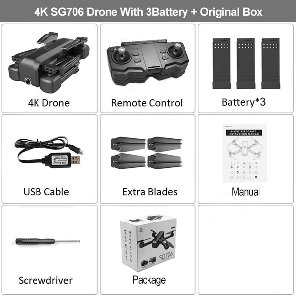 WIFI FPV Foldable 4K HD Dual Camera Drone