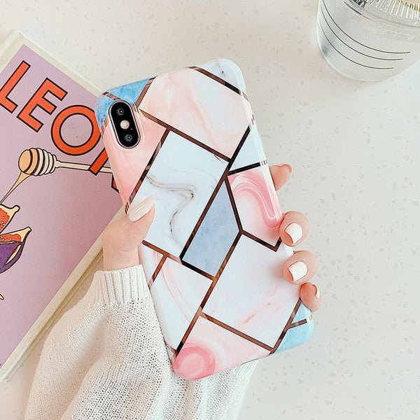 Geometric Marble Phone Cases