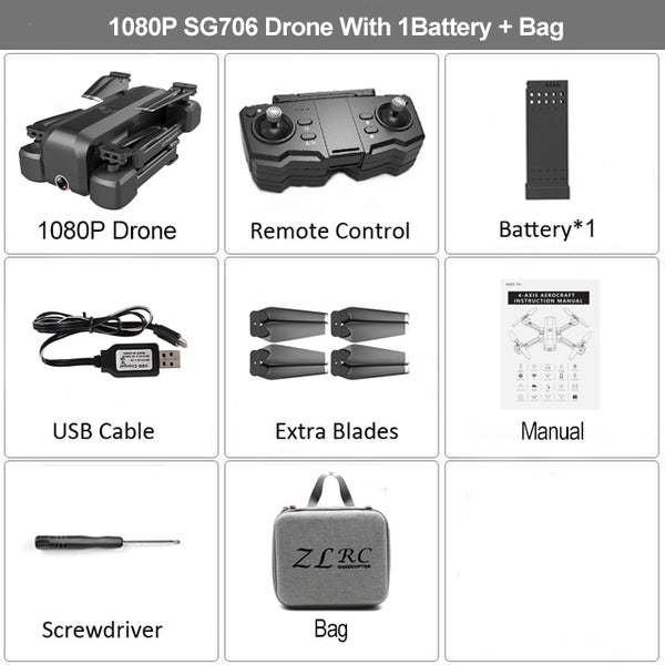 WIFI FPV Foldable 4K HD Dual Camera Drone