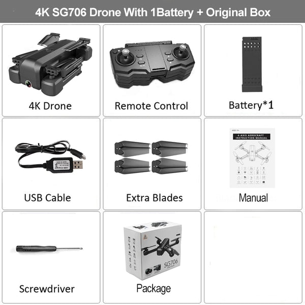 WIFI FPV Foldable 4K HD Dual Camera Drone