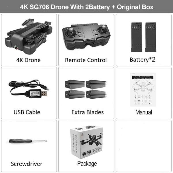 WIFI FPV Foldable 4K HD Dual Camera Drone
