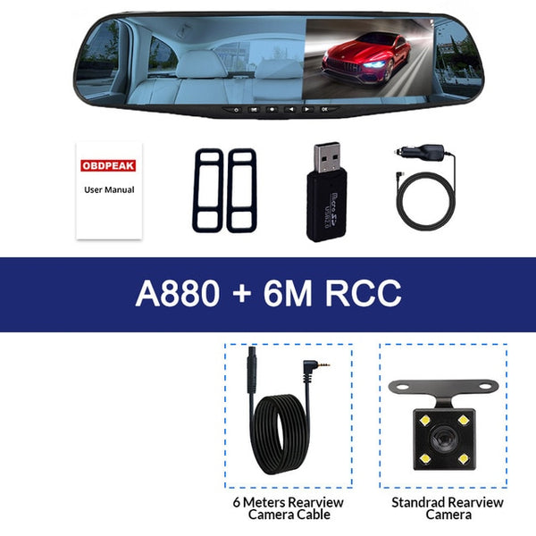 4.3 inch 1080P car rearview ash cam