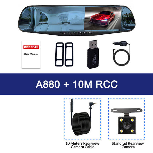 4.3 inch 1080P car rearview ash cam